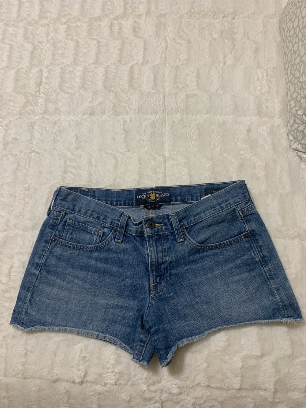 Lucky Brand Medium Blue Denim Cutoff Shorts - Picture 1 of 7